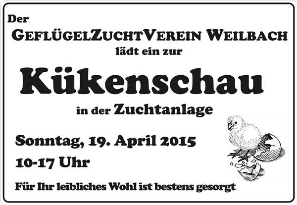 Kuekenschau am 19. April 2015 in der Zuchtanlage