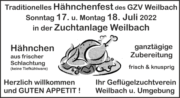 traditionellen Hähnchenfest 17.-18.07.22